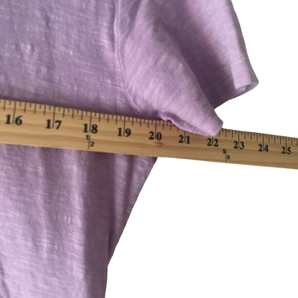 LOGO Women's Size Medium Lilac Purple Textured Swiss Dot Blouse Top - Picture 9 of 10